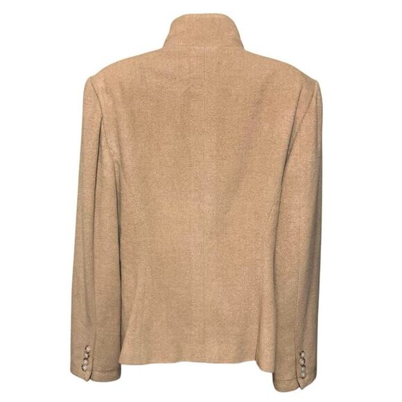 VTG Ralph Lauren Purple Label Blazer Jacket Womens 12 Camel Hair Tan USA Luxury - Picture 6 of 13
